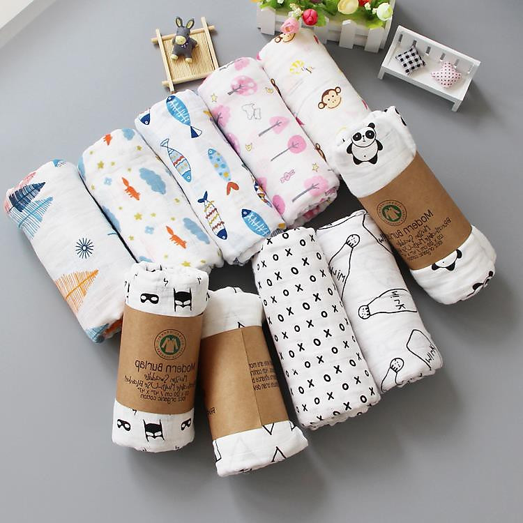 Khăn Sợi Tre Organic Siêu Mềm Đa Năng - Chăn Đắp - Khăn Trùm Nôi - Khăn Trải Nằm- Khăn Tắm- Quấn Swaddle Cho Bé