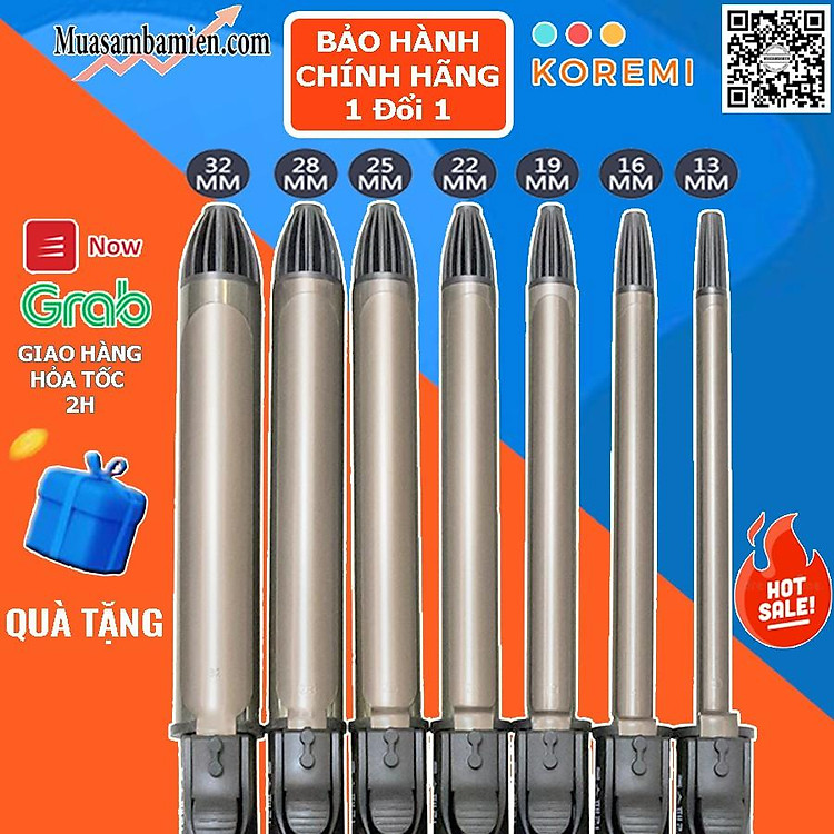 Máy uốn tóc xoăn lọn cao cấp Hàn Quốc KOREMI NA-886 Chỉnh nhiệt chuẩn salon tóc xoay trục 360 độ