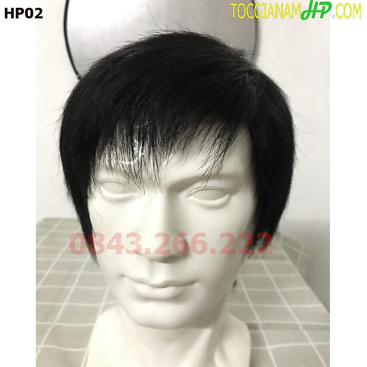 Tóc giả nam nguyên đầu, làm từ tóc thật