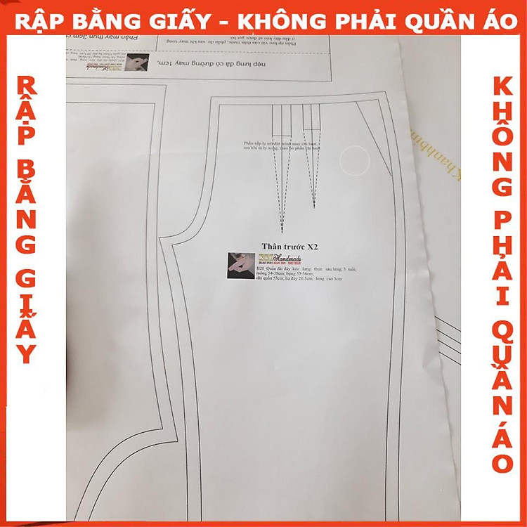 Rập giấy A0 quần lửng bé trai mã B28 (7 chiếc) - Ảnh 3