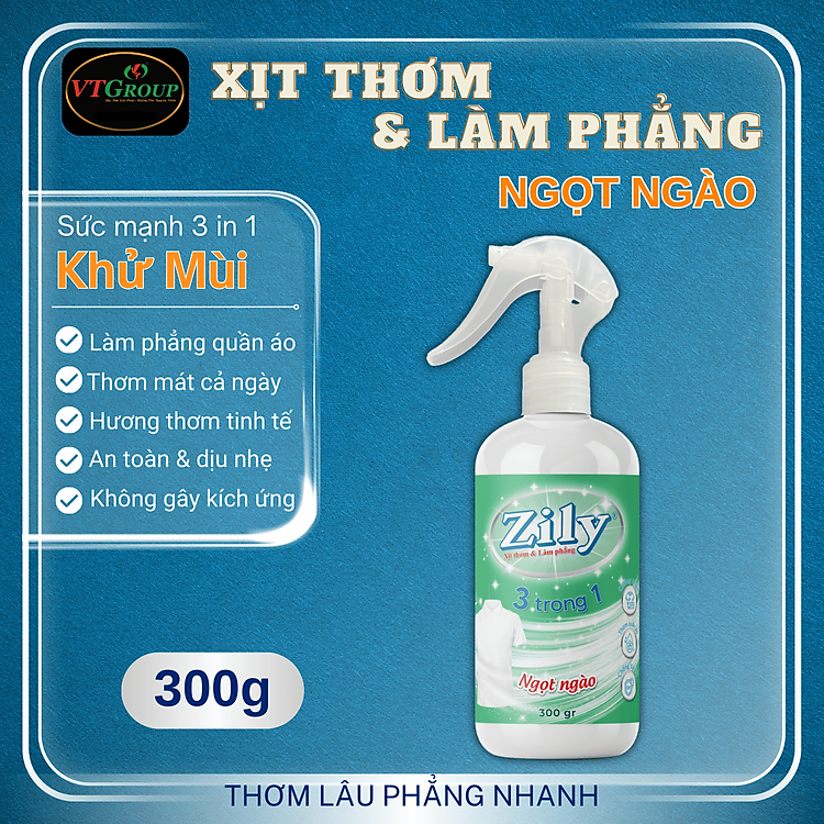 Xịt Thơm & Làm Phẳng Quần Áo Zily Chai 300 g