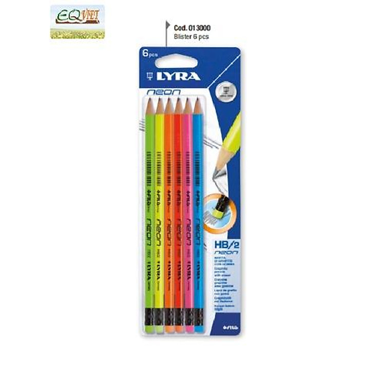 Bút chì đen LYRA Neon HB/2 (6 chiếc)