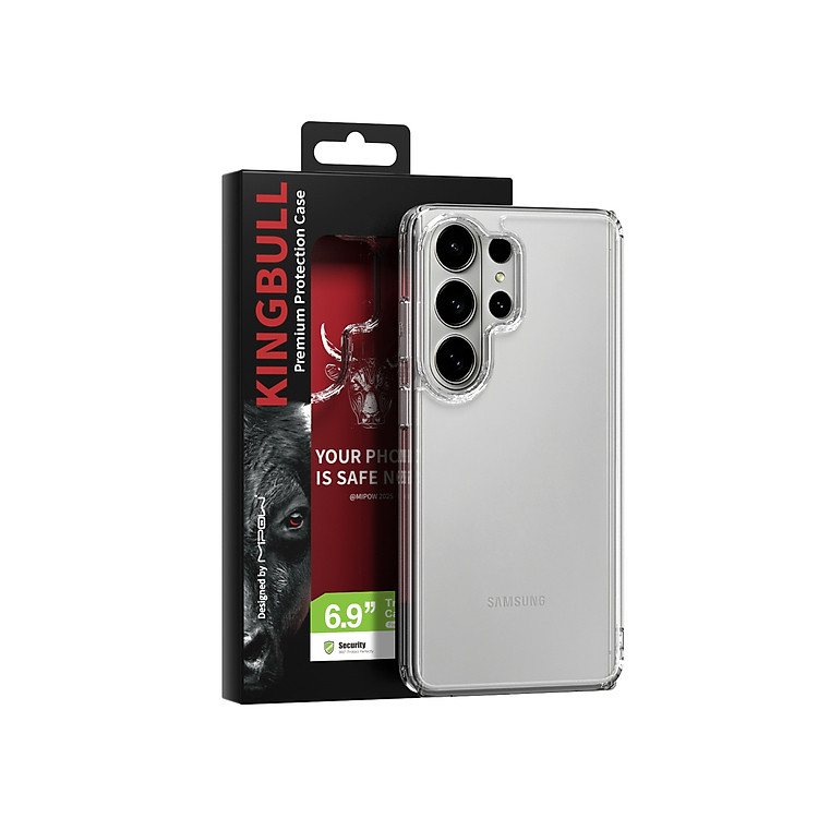 Ốp lưng trong suốt sạc từ tính Mipow Qi2 Tempered Transparent/ Mipow Tempered Transparent cho Samsung Galaxy S26 Ultra_ Hàng chính hãng