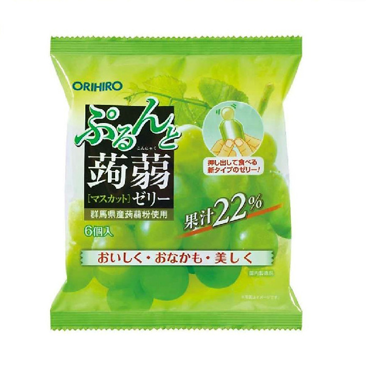 Thạch trái cây Orihiro vị nho xanh 120g