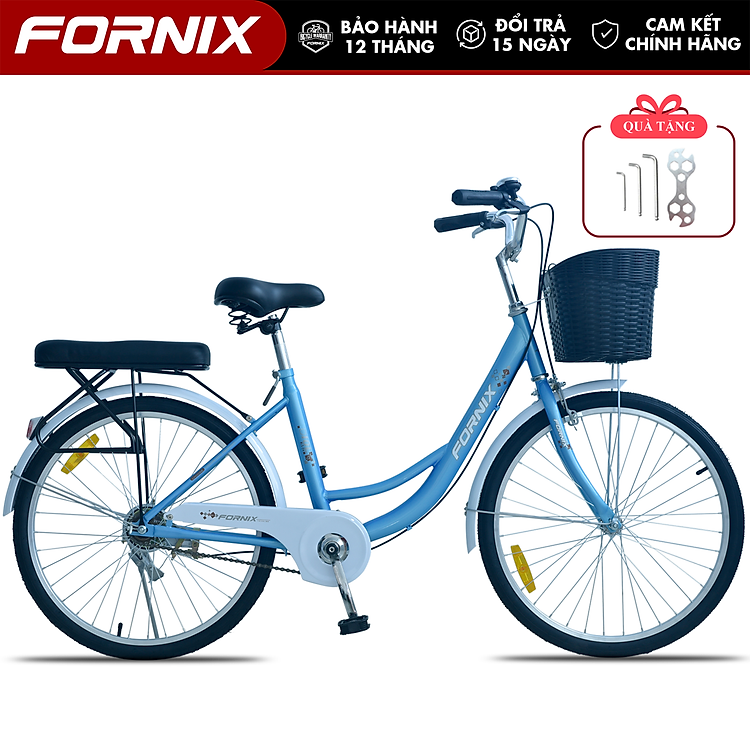 Xe Đạp Phổ Thông Nữ FORNIX IOL24 Khung Thép Vòng Bánh 24 Inche