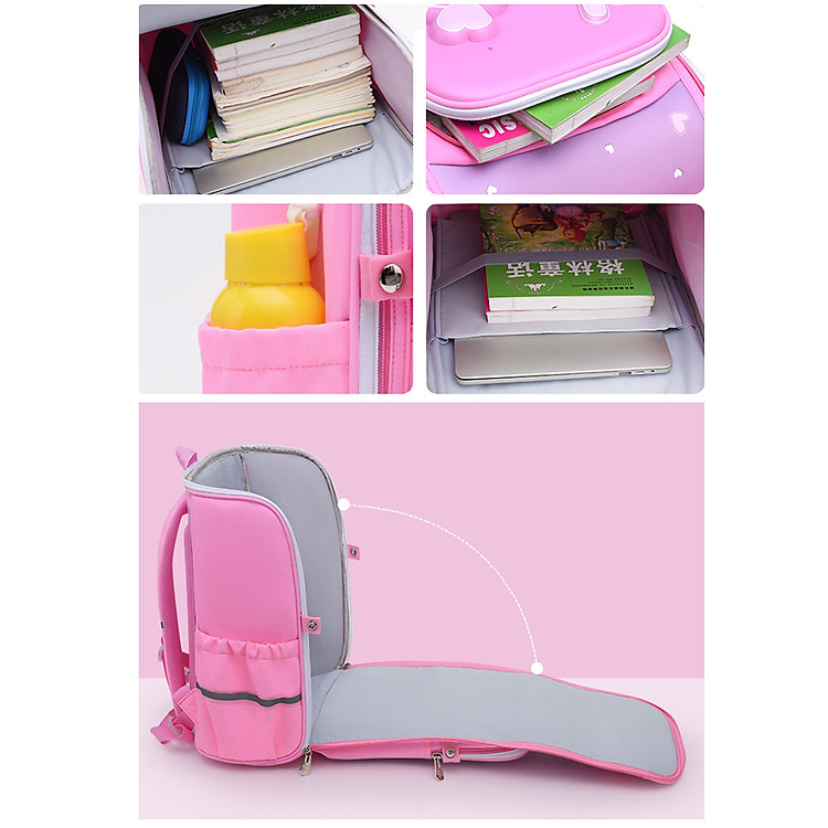 Balo chống gù dáng hộp 3D cho bé trai HS1029 - Khủng long - Ảnh 7