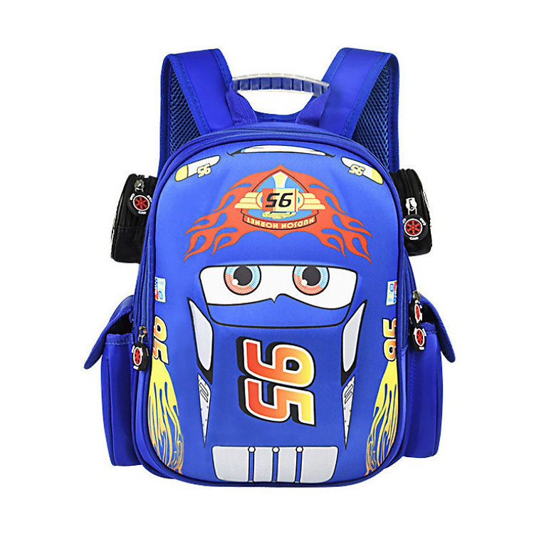 Balo bé trai hình ô tô 3D Mcqueen