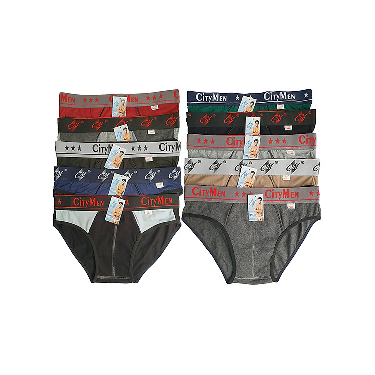 Combo 10 Quần Lót Nam nhiều lưng vải cotton 2 chiều hiệu CITYMEN, màu ngẫu nhiên, sịp nam - LMTK-MULTI2C
