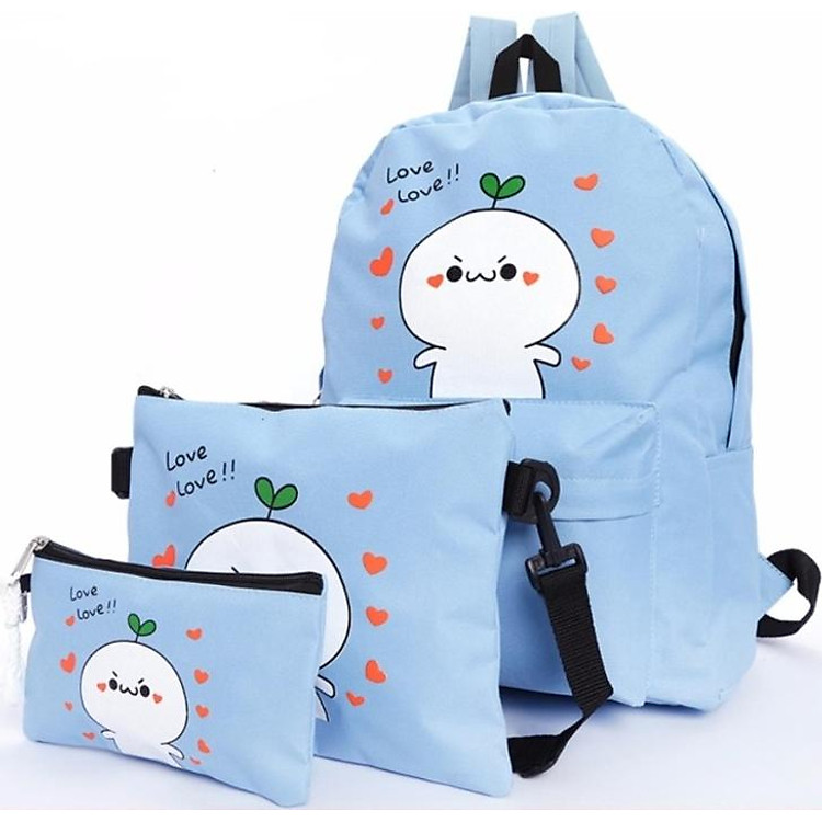 BỘ 3 BA LÔ THỜI TRANG BOTUSI LOVE 2 MÀU XANH