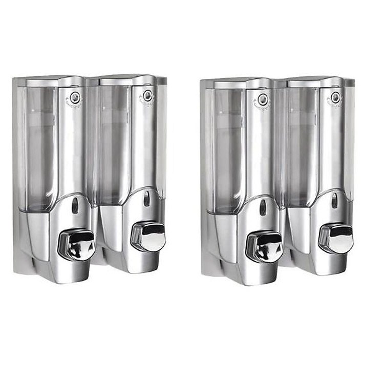 Combo 2 Hộp đựng nước rửa tay xà phòng nhấn gắn tường loại bình đôi