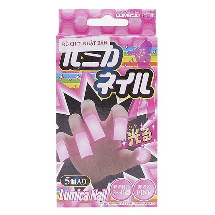 Đồ Chơi Dán Móng Tay Dạ Quang Phát Sáng Rubies Japan - Hồng