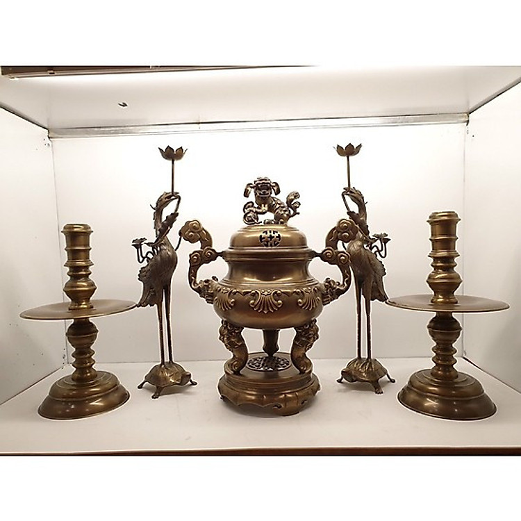 Bộ đỉnh đồng ngũ sự cao 60cm