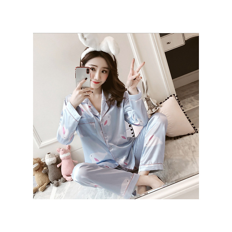 Bộ PIJAMA nữ dài, đồ ngủ - mặc nhà kiểu dáng đơn giản, nhiều màu DNN004