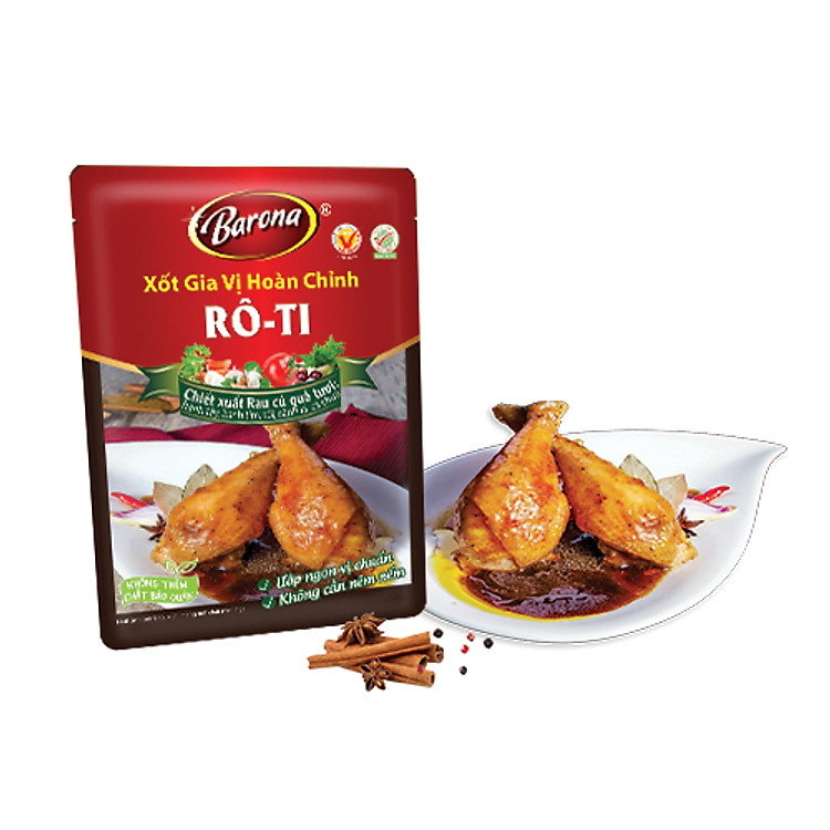 Combo 3 gói Xốt Gia vị hoàn chỉnh Barona - Rô ti 80gr