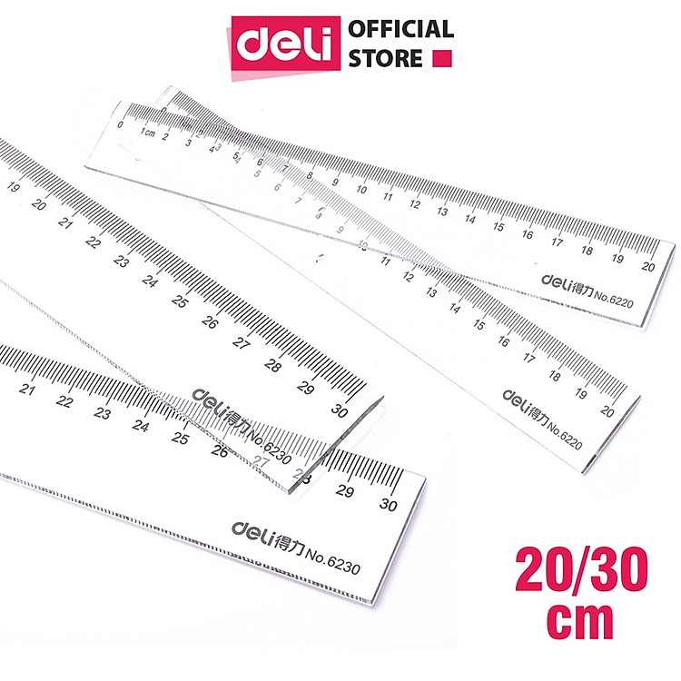 Thước Kẻ Deli Trong Suốt (20cm)