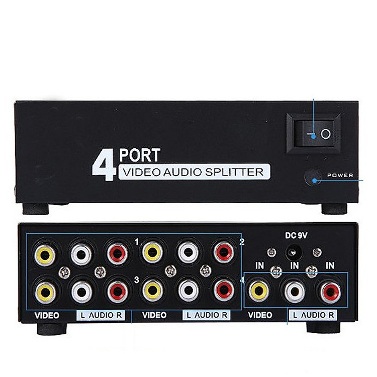 Bộ chia AV (Video & Audio) 1 ra 4 cổng MT-VIKI MT-104AV - Hàng Nhập Khẩu