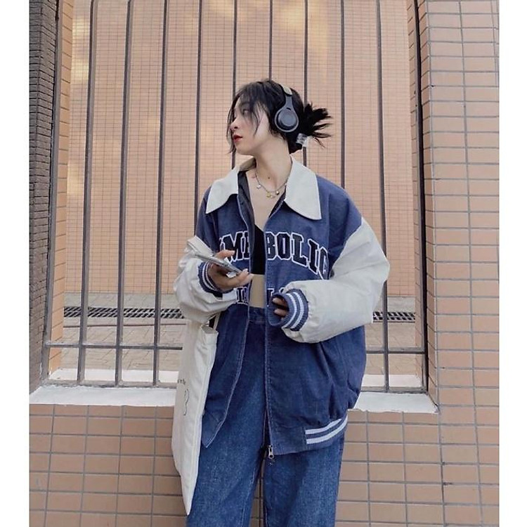 ÁO KHOÁC BOMBER NHUNG CỔ ĐỨC THÊU “SYMBOLIC”