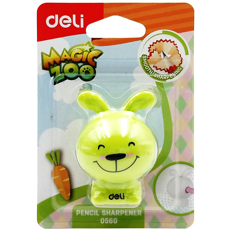 Chuốt Chì Mini Deli 560 - Hình Thỏ - Xanh Lá - Ảnh 2