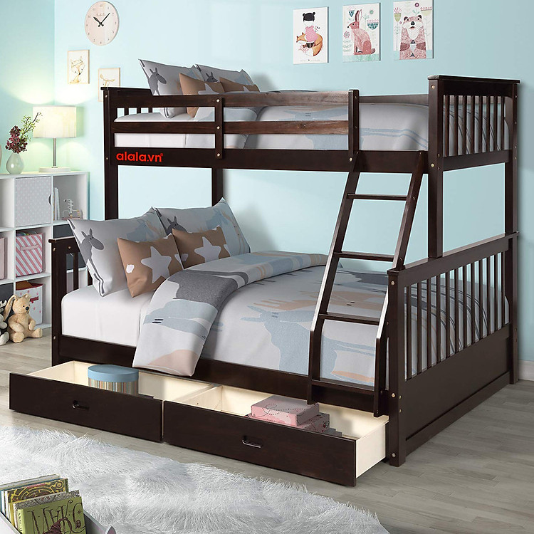 Giường tầng Cao Cấp xuất khẩu alala.vn - Thương hiệu alala.vn ( trên 1m, dưới 1m4 )