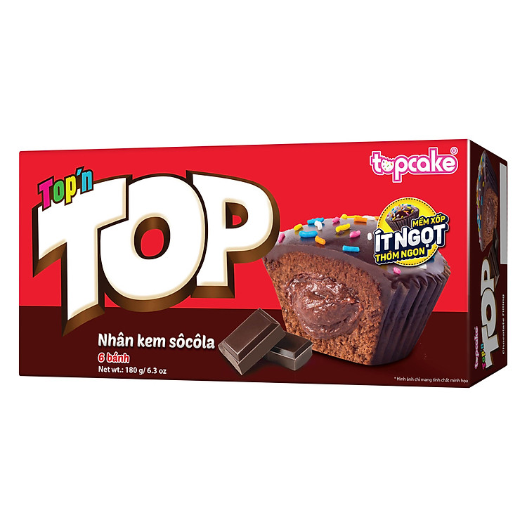Bánh TOPCAKE Top'n top - Socola (Hộp 180g)