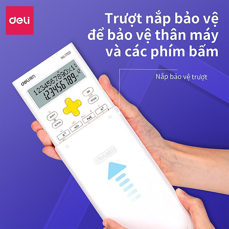 Máy tính kỹ thuật học sinh Deli (1700) - Hồng - Ảnh 5