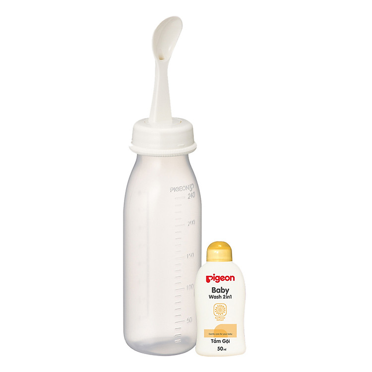 Combo Pigeon: Bình Tập Ăn D329 (240ml) + Tắm Gội Hoa Hướng Dương (50ml)