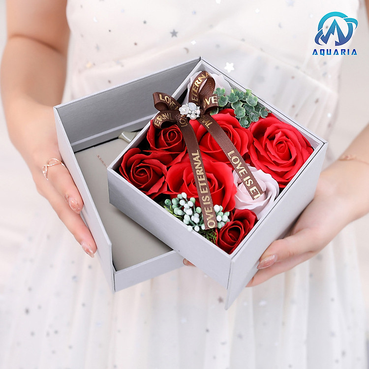 Hộp Quà Tặng Sáp Thơm Hoa Hồng 2 Tầng (Màu Đỏ) - Ảnh 5
