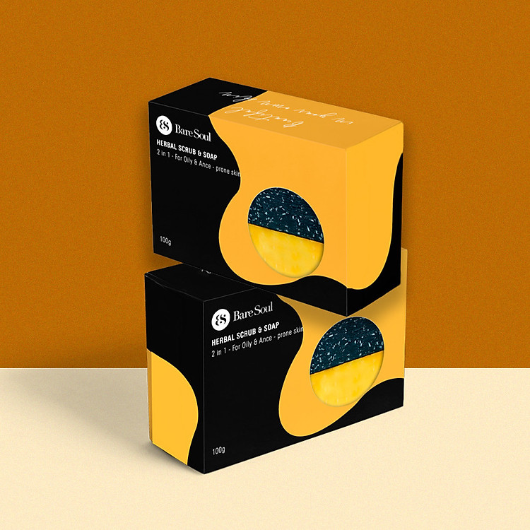 Xà phòng hỗ trợ điều trị mụn và thâm Baresoul Herbal Scrub & Soap 100g