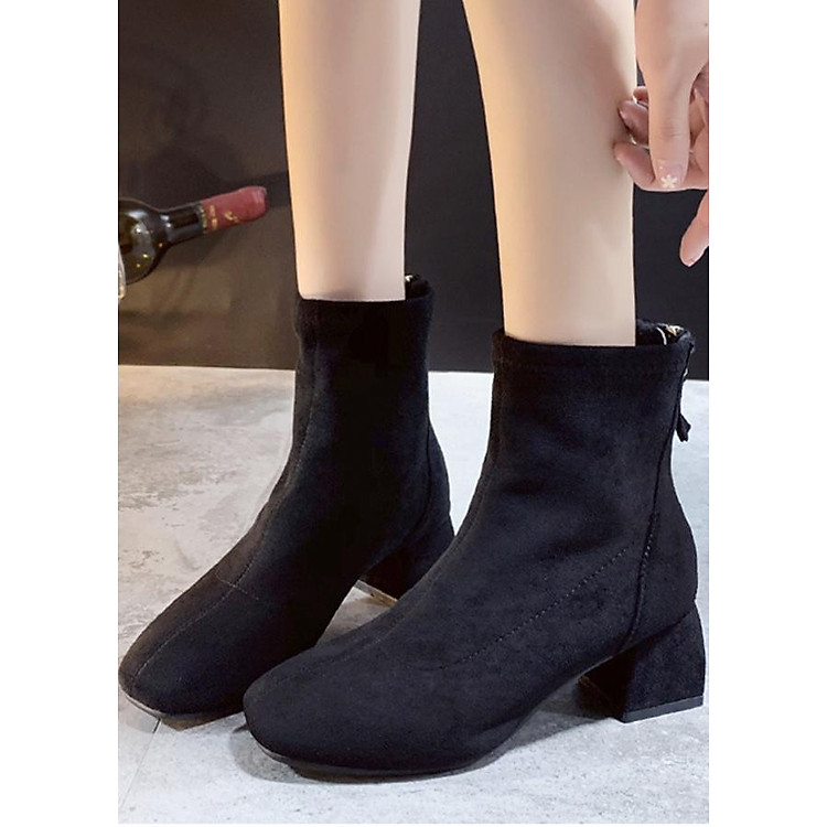 Giày boot nữ cổ cao thoáng không hầm chân.phong cách châu âu-00850