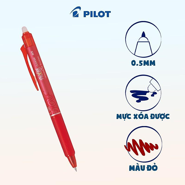 Bút xóa Pilot Frixion Ball Clicker - Đen 0.5mm - Ảnh 5