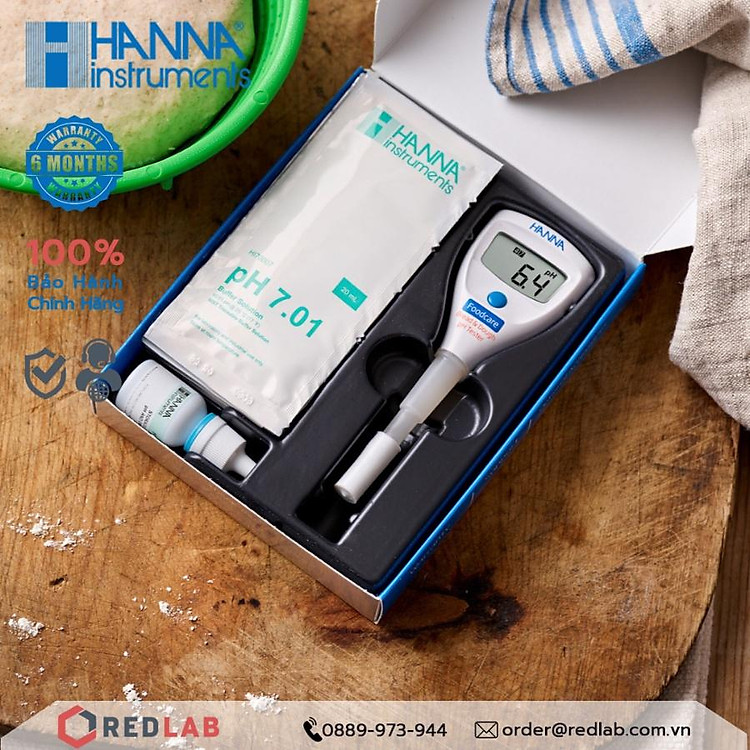 Bút đo pH và Nhiệt độ HALO2 Bluetooth trong bột nhão làm bánh mì HI9810382 Hanna