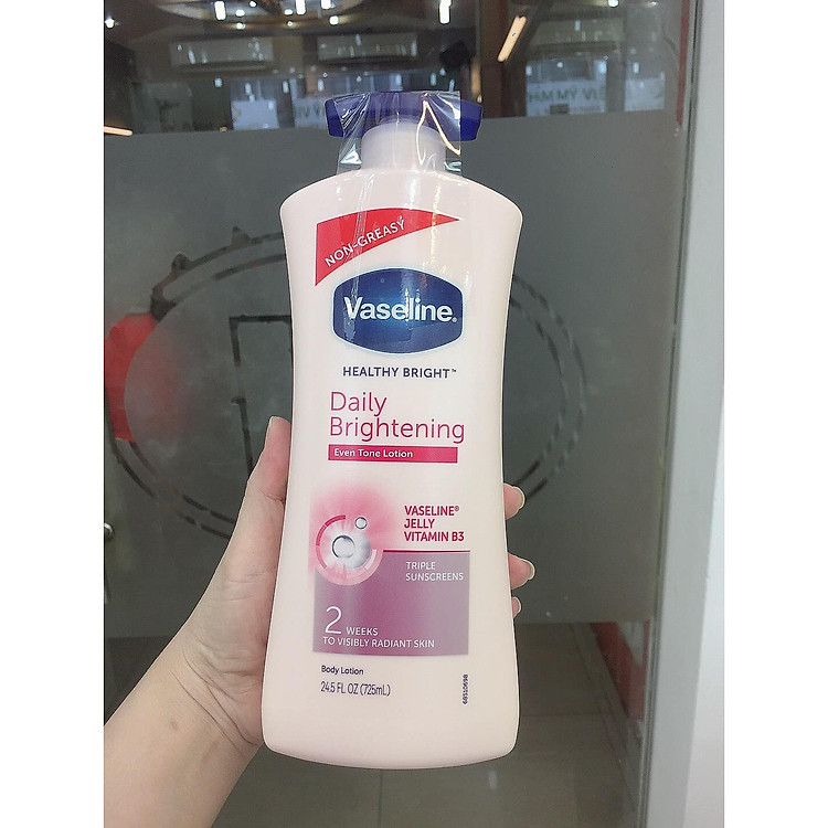 Sữa dưỡng thể vaseline healthy bright hồng làm mịn &trắng da 725ml mẫu mới