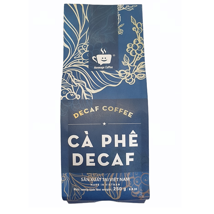 Cà Phê Decaf Cao Cấp Không Mất Ngủ, Cà Phê Tách Cafeine Phù Hợp Cho Người Bị Say Cafe Nguyên Chất - Gói 200 Gram - Bột