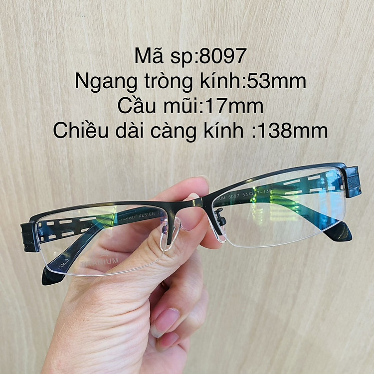Gọng kính titanium 8163 6816 8709 8097 nửa khung thời trang nữ cao cấp OURESS