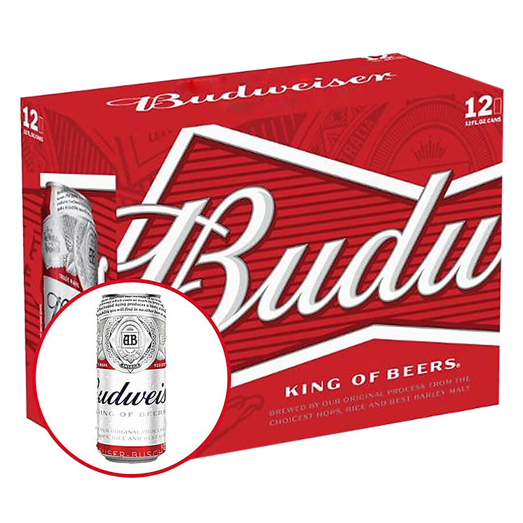 Thùng 12 Lon Bia Budweiser (500ml / Lon)