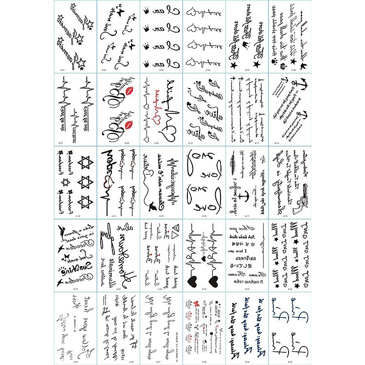 30 Tờ Hình Xăm Dán Tattoo Xăm Nước Tha Thu