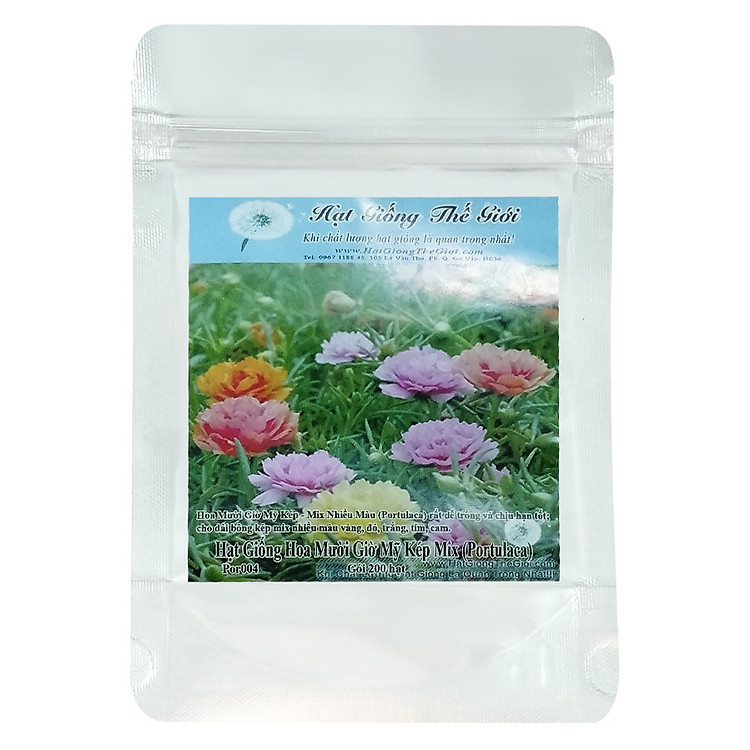 Hạt Giống Hoa Mười Giờ Mỹ Kép - Mix Nhiều Màu - Portulaca (200 Hạt)