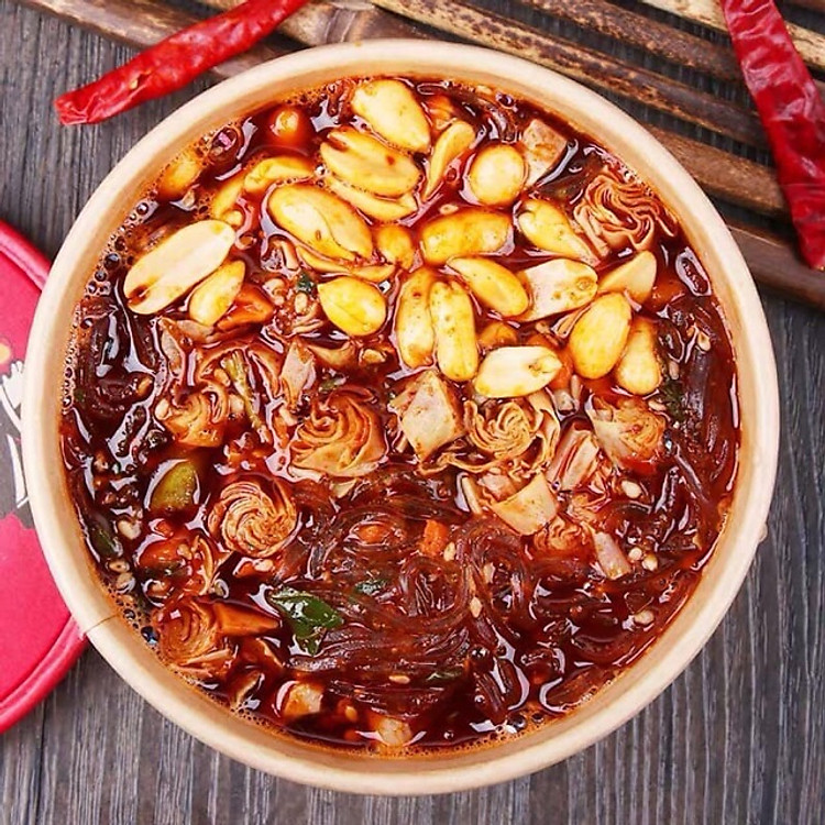 1 Hộp Miến Chua Cay Trùng Khánh Loại 119 gram TETE có mã vạch trên hộp