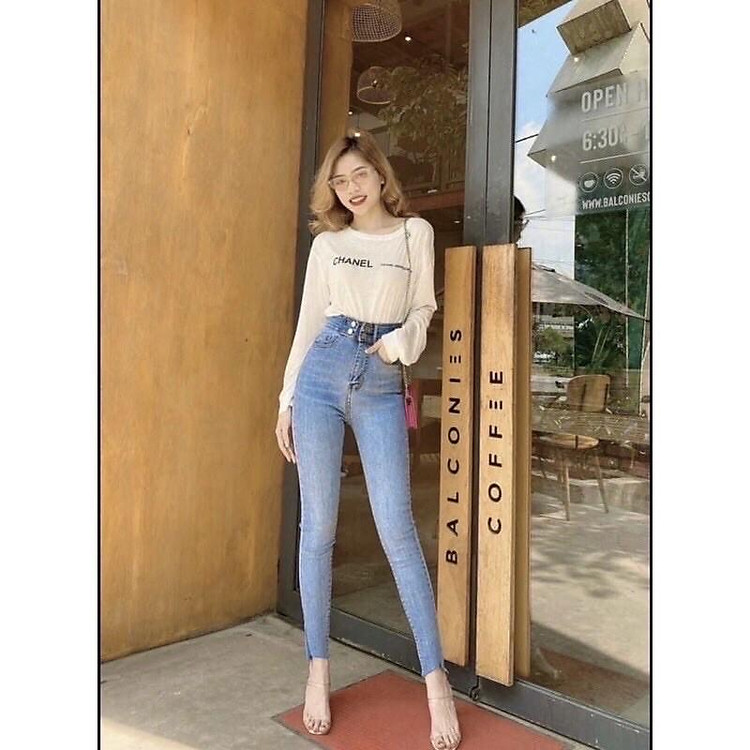 Quần jean 4 khuy ️TÔN DÁNG ️ Quần jean bó hàng cao cấp, chất vải dày dặn, siêu tôn dáng không lo lỗi mode