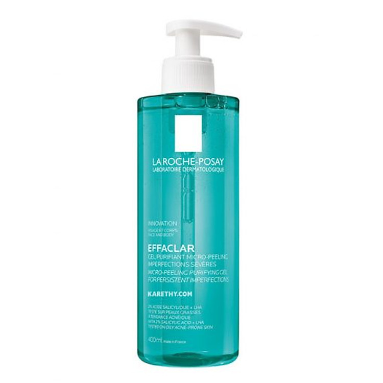 Gel Rửa Mặt La Roche-Posay Hỗ Trợ Giảm Mụn Cho Mặt & Toàn Thân 400ml Effaclar Micro-Peeling Purifying Gel