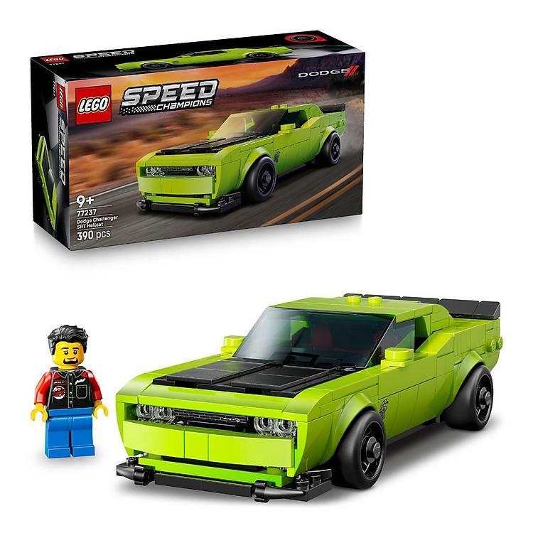 LEGO SPEED CHAMPIONS 77237 Đồ Chơi Lắp Ráp Xe Thể Thao Dodge Challenger SRT Hellcat (390 Chi Tiết)