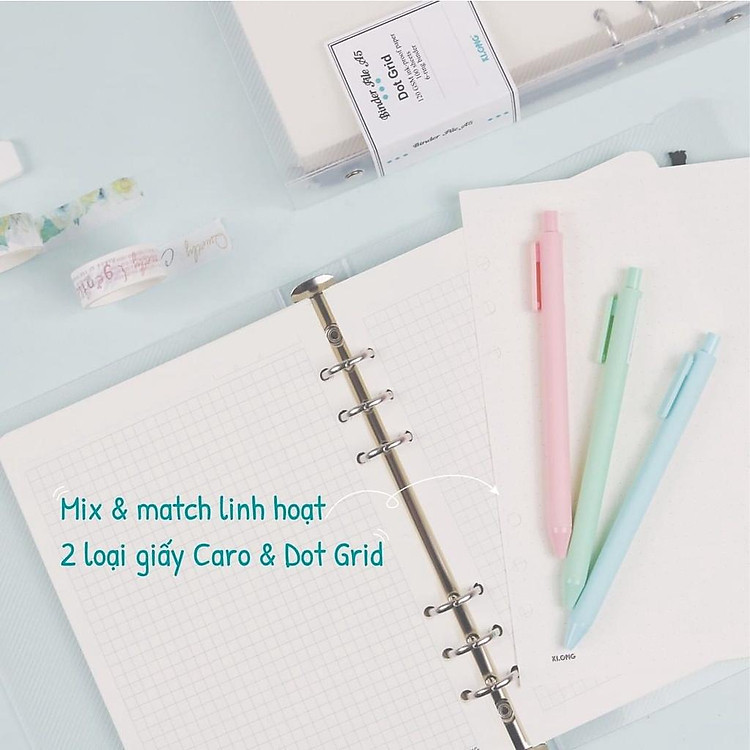 Sổ Caro file Binder kẹp còng Klong A5 (100 tờ) - Ảnh 3