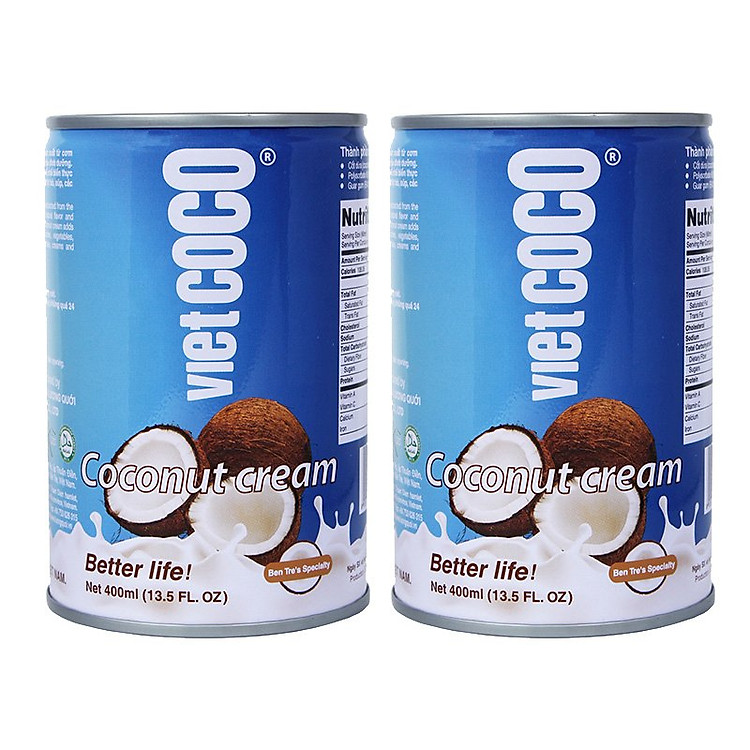 Combo 2 Lon Nước cốt dừa VIETCOCO 400ml - 22%