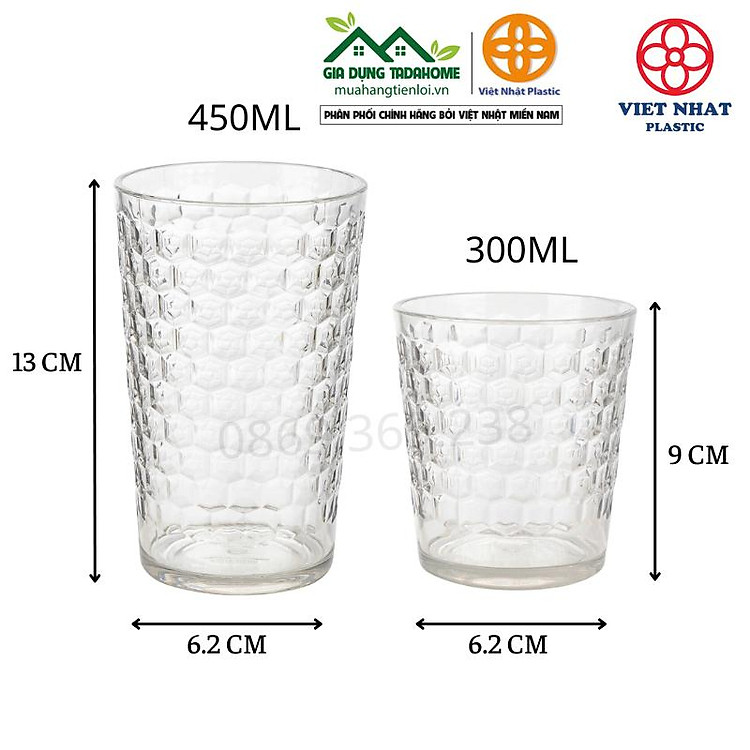 LY (CỐC) TỔ ONG NHỰA CAO CẤP 300ML 380ML 450ML VIỆT NHẬT HOKORI 6385 6383 6386 - TADAHOME