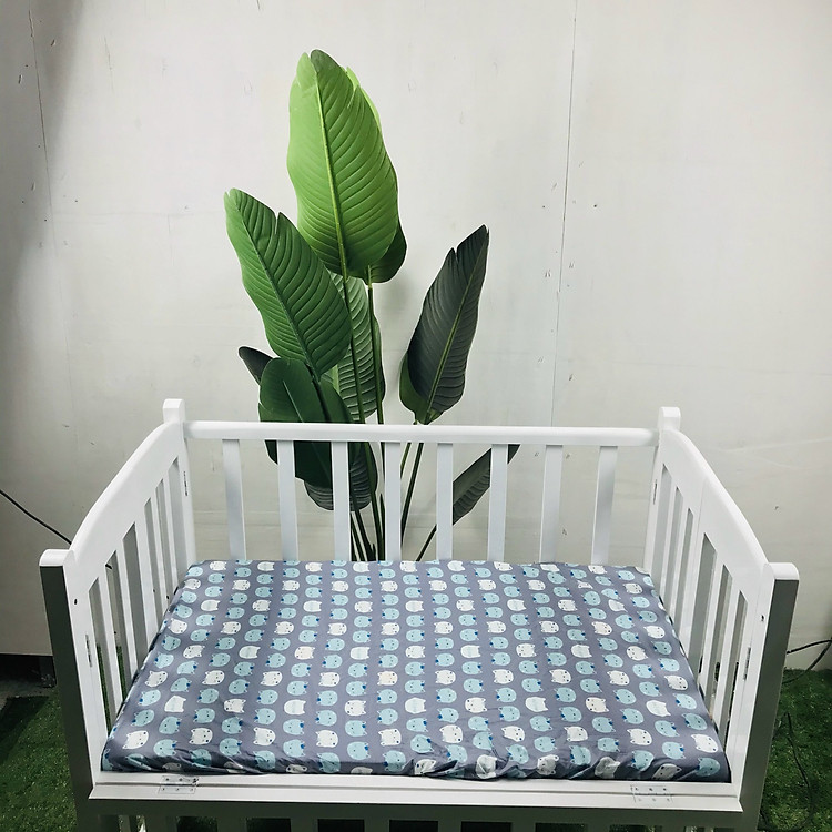 Ga Chun Bọc Đệm Cho Giường Cũi - Chất Liệu Cotton -Full Màu và Kích Thước