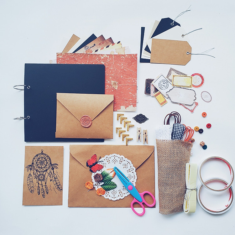 Combo Nguyên Liệu Làm Scrapbook Album Ảnh Handmade