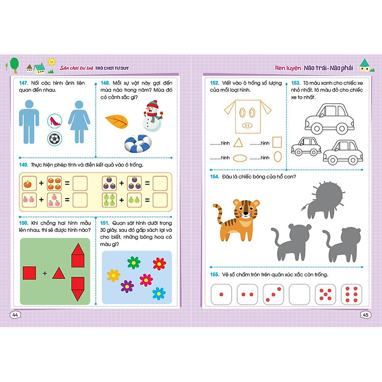 Sân Chơi Trí Tuệ - Trò Chơi Tư Duy - Rèn Luyện Não Trái, Não Phải - Dành Cho Trẻ 5-6 Tuổi - Ảnh 3