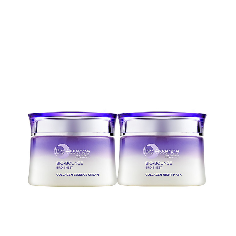 Bộ dưỡng da tươi sáng căng mọng Bio-Essence Bio-Bounce (Kem dưỡng tinh chất tổ yến & Collagen 50gr + Mặt nạ ngủ Night Mask tinh chất tổ yến & Collagen 50gr)