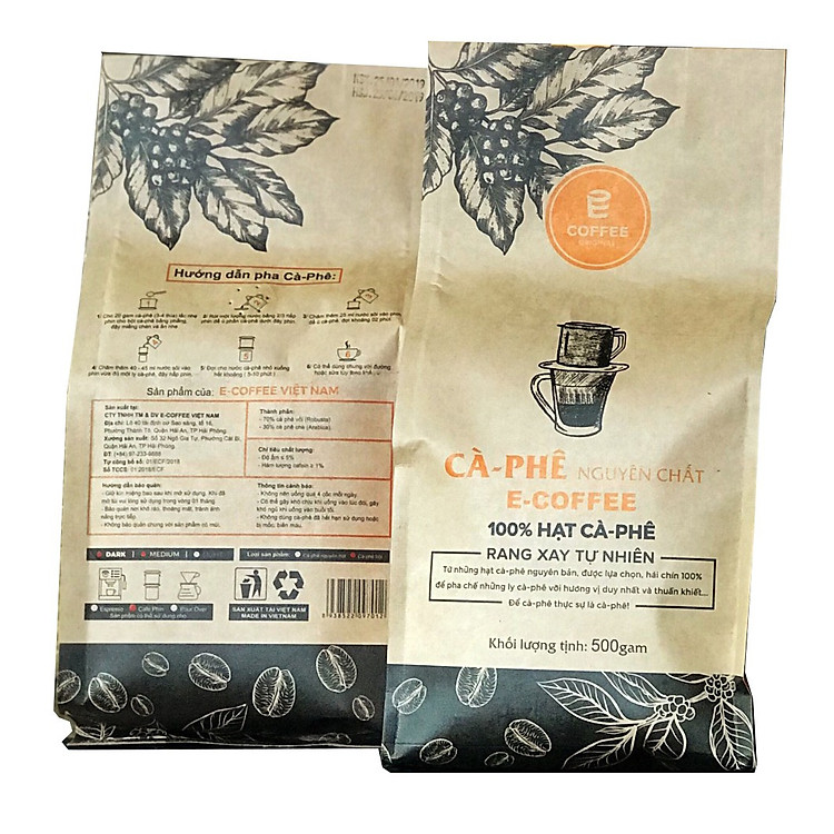 Cà phê E-COFFEE pha phin - 500 gram
