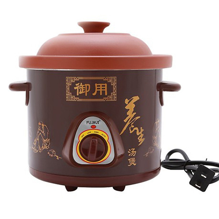 Nồi Kho Cá Thịt Nấu Cháo Fujika FJ-KC25-DO Dung Tích 2.5L Lòng Nồi Bằng Gốm Sứ - Màu đỏ - Hàng Chính Hãng